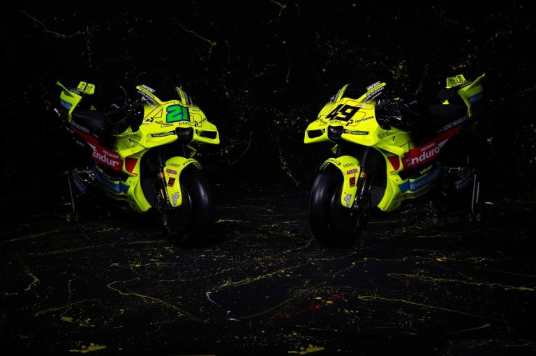 VR46 unveils aggressive-looking Ducatis for 2026.