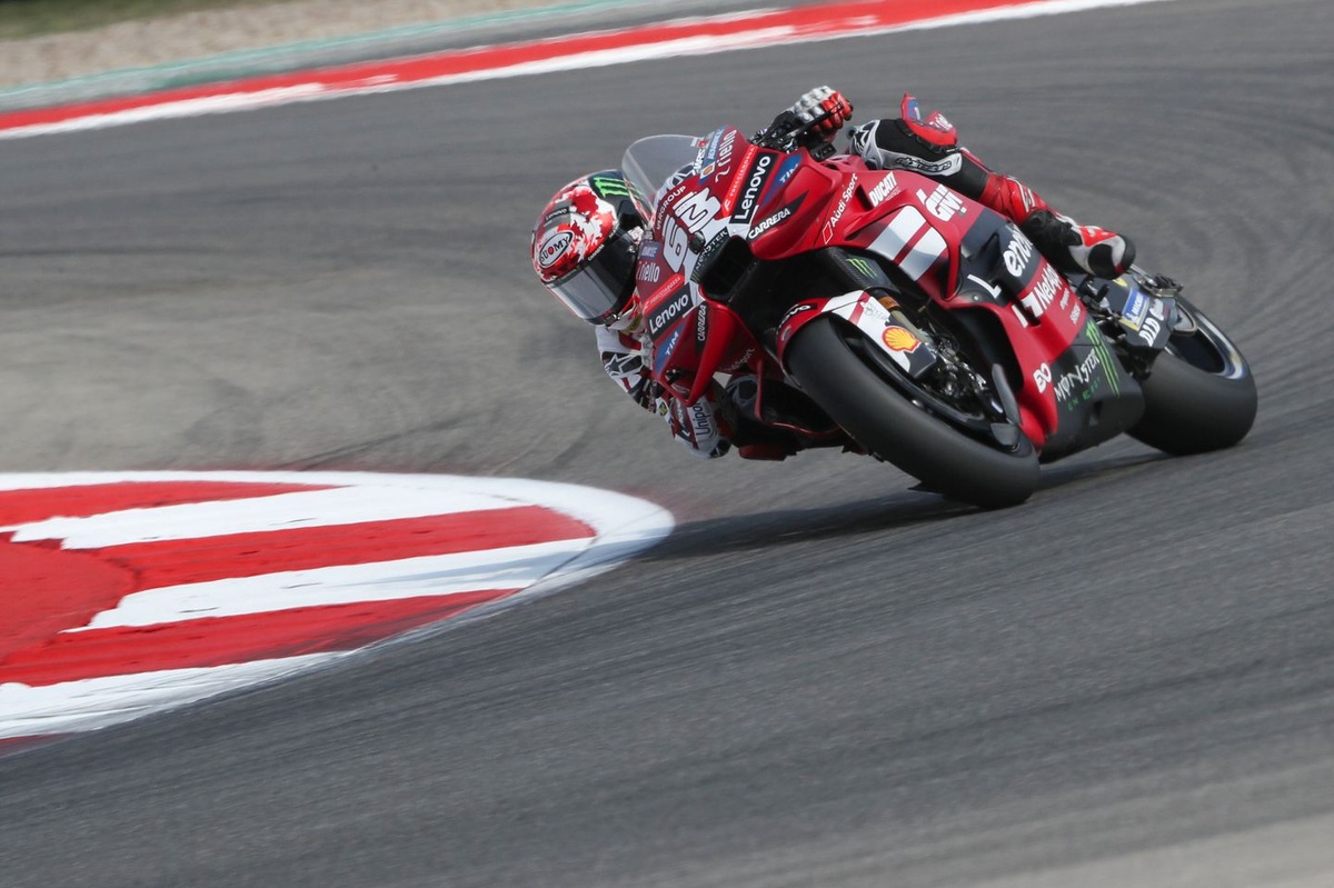 Bagnaia Faces Close Call in Americas GP Practice