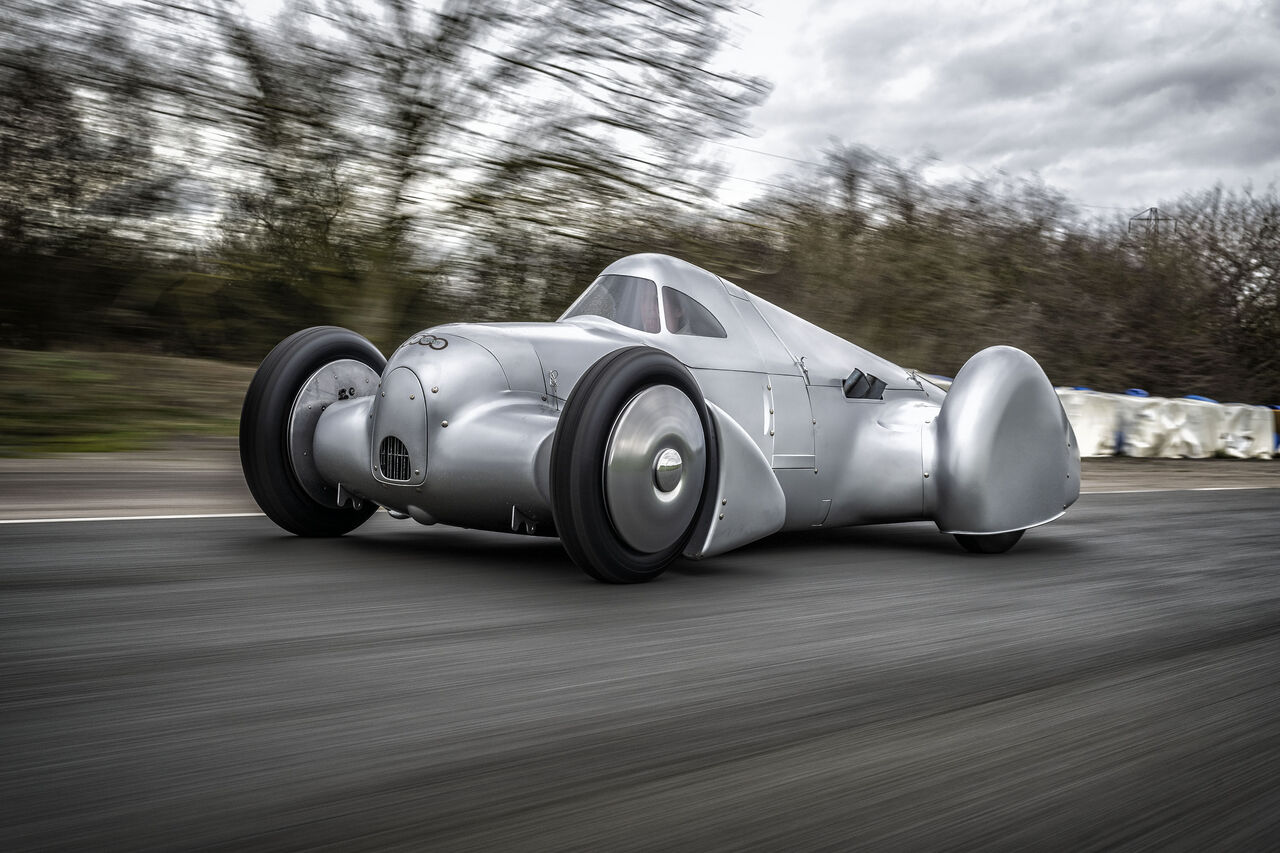 Audi rebuilds legendary 1930s Auto Union Lucca record car with 520-hp V16
